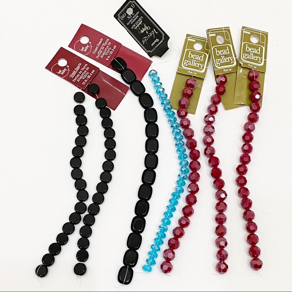 Lot 6 Beading Jewelry Making Supplies Glass Beads